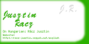 jusztin racz business card