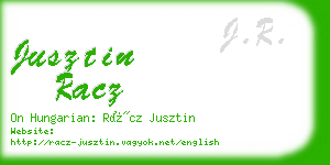 jusztin racz business card